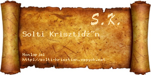 Solti Krisztián névjegykártya